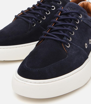  Erkek Süet Deri Lacivert Yüksek Tabanlı Spor Ayakkabı