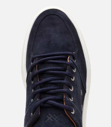  Erkek Süet Deri Lacivert Yüksek Tabanlı Spor Ayakkabı