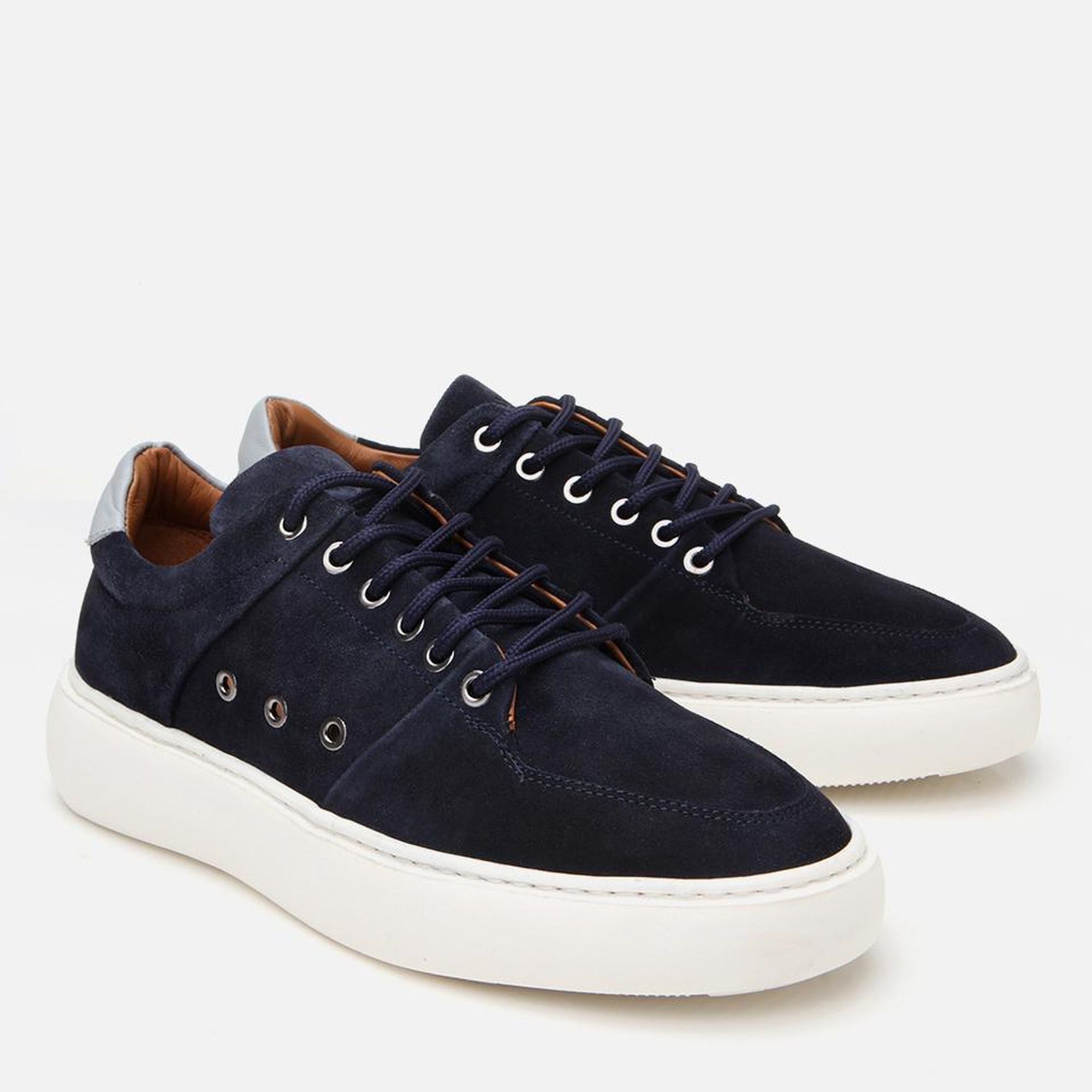 Erkek Süet Deri Lacivert Yüksek Tabanlı Spor Ayakkabı