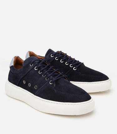  Erkek Süet Deri Lacivert Yüksek Tabanlı Spor Ayakkabı