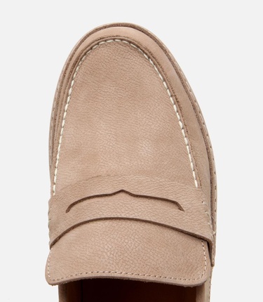  Erkek Nubuk Bej Rahat Tabanlı Loafer