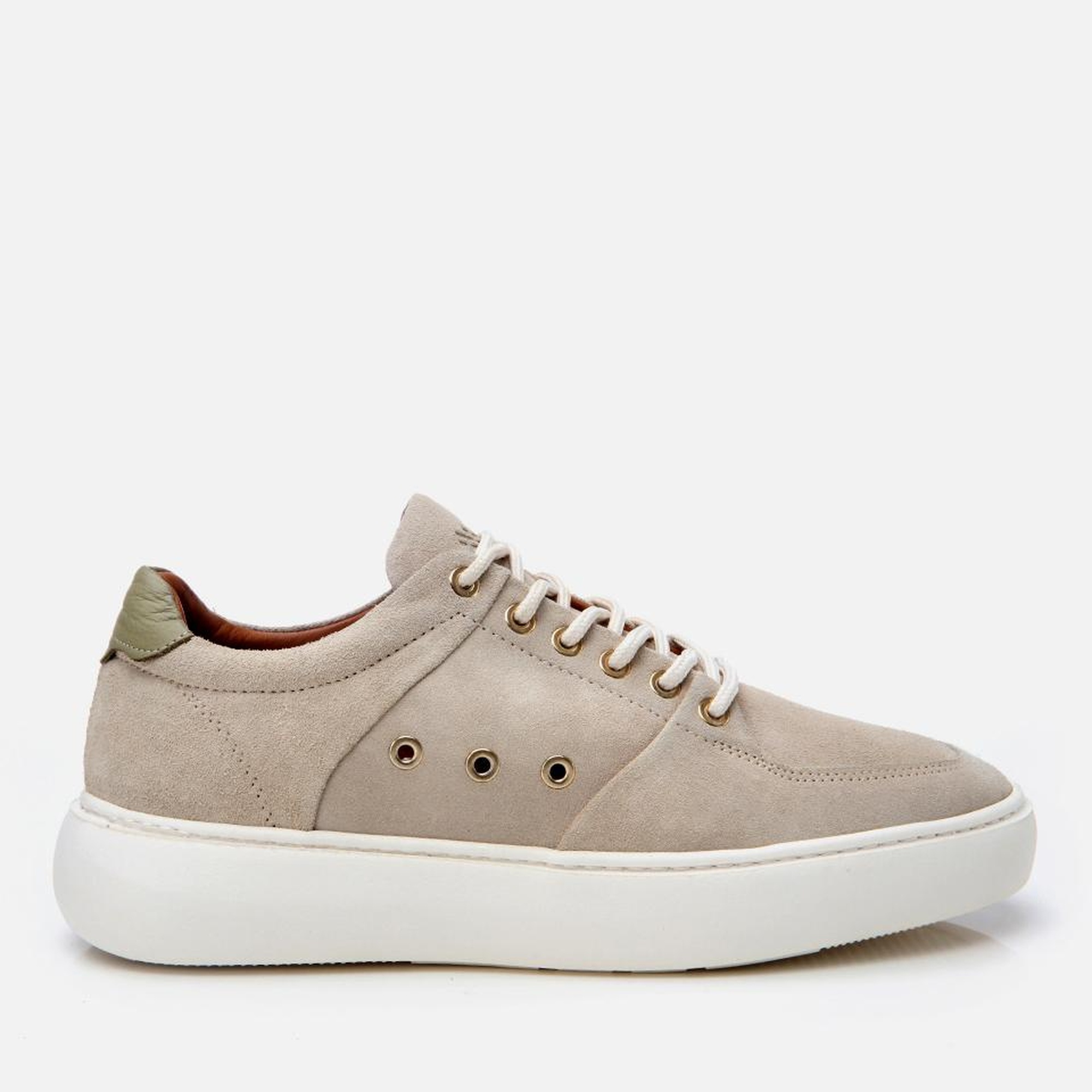 Erkek Süet Deri Bej Yüksek Tabanlı Spor Ayakkabı