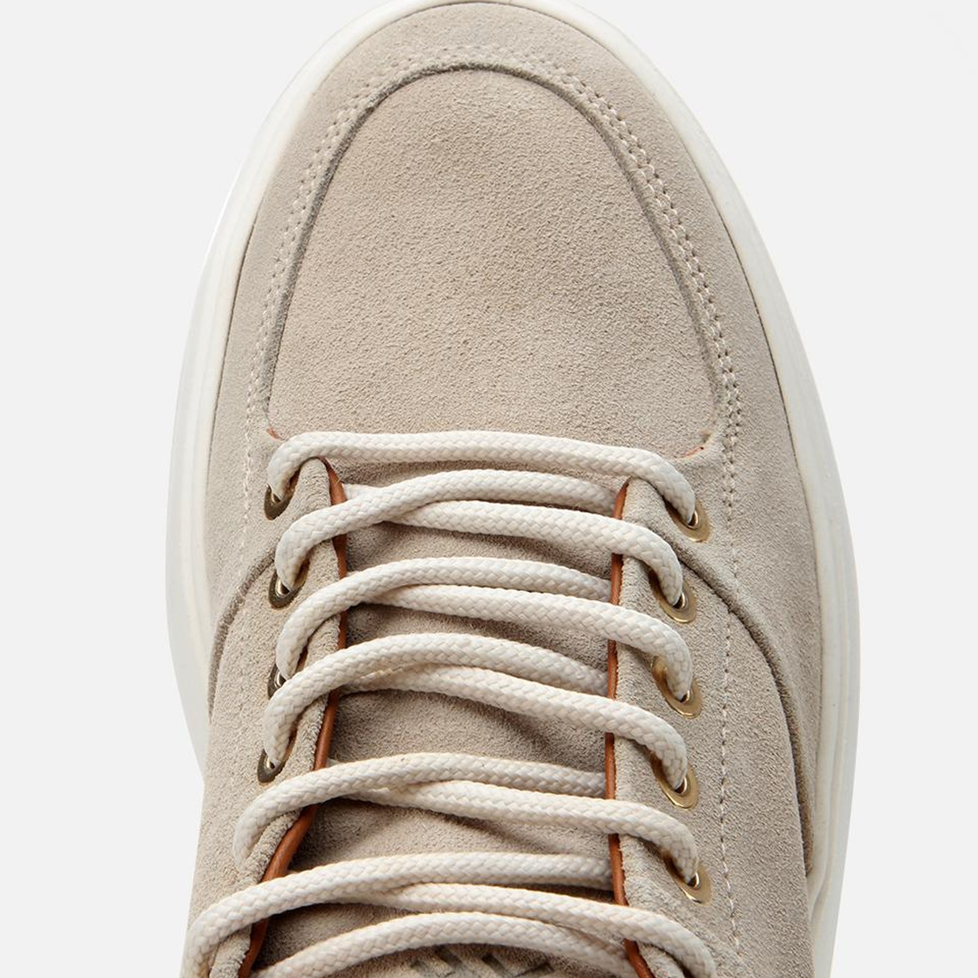 Erkek Süet Deri Bej Yüksek Tabanlı Spor Ayakkabı