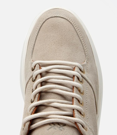  Erkek Süet Deri Bej Yüksek Tabanlı Spor Ayakkabı