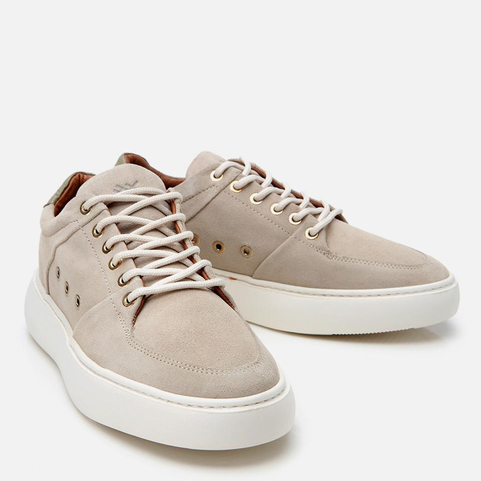 Erkek Süet Deri Bej Yüksek Tabanlı Spor Ayakkabı