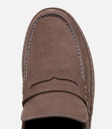  Erkek Nubuk Deri Kahverengi Rahat Loafer