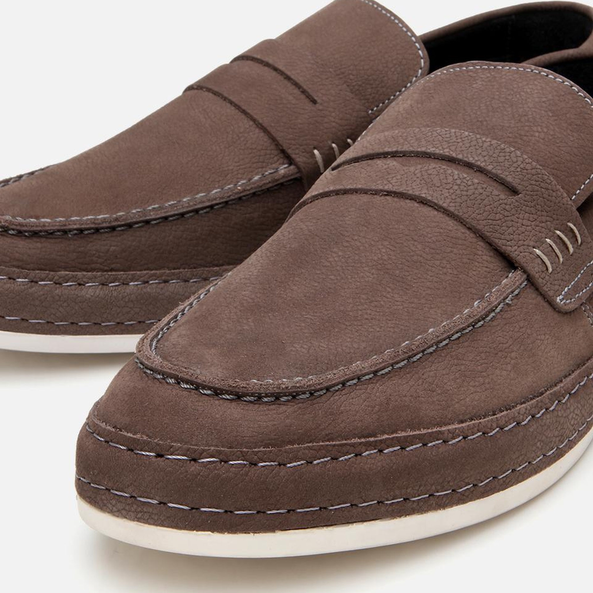 Erkek Nubuk Deri Kahverengi Rahat Loafer