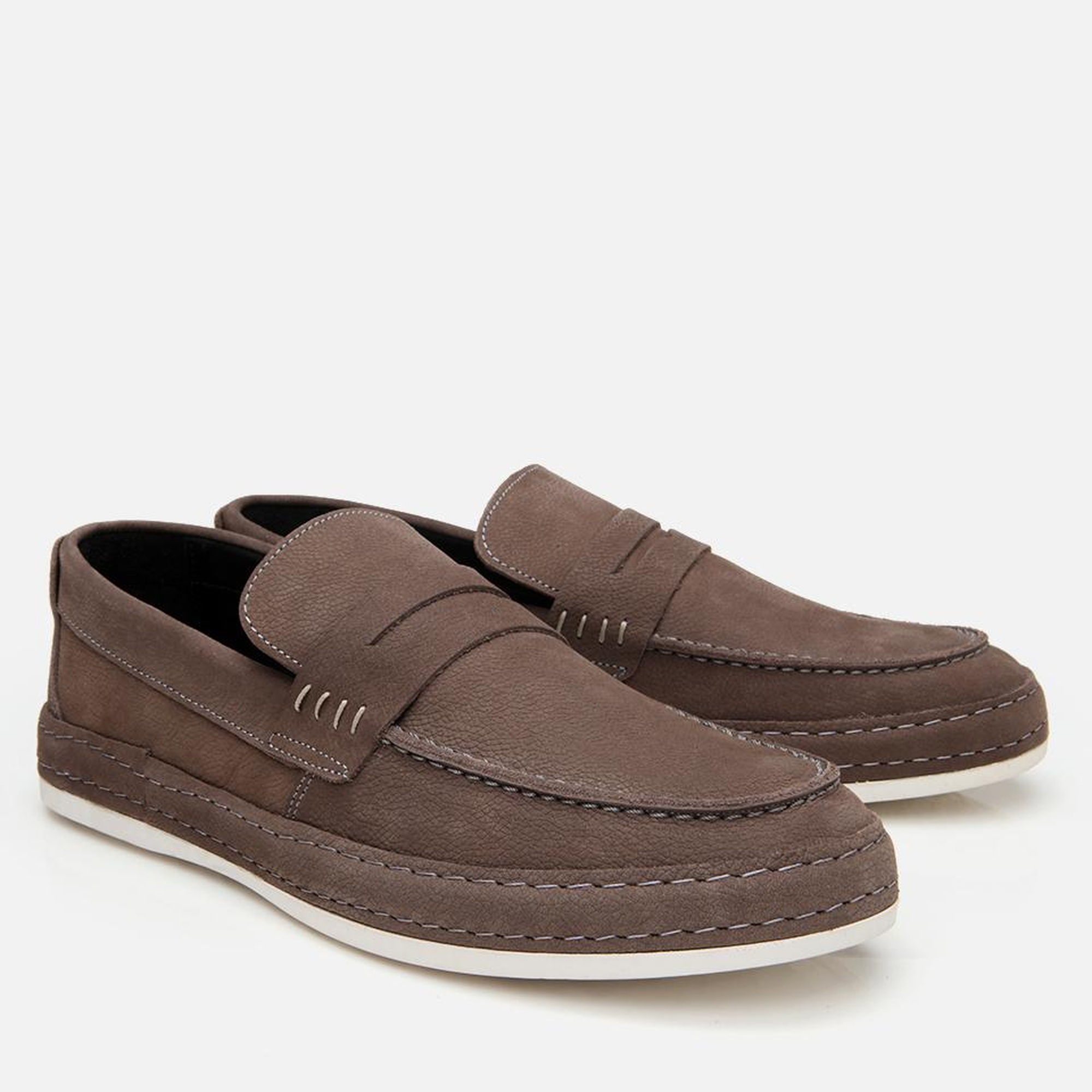 Erkek Nubuk Deri Kahverengi Rahat Loafer