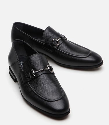  Erkek Deri Siyah Loafer