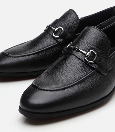  Erkek Deri Siyah Loafer