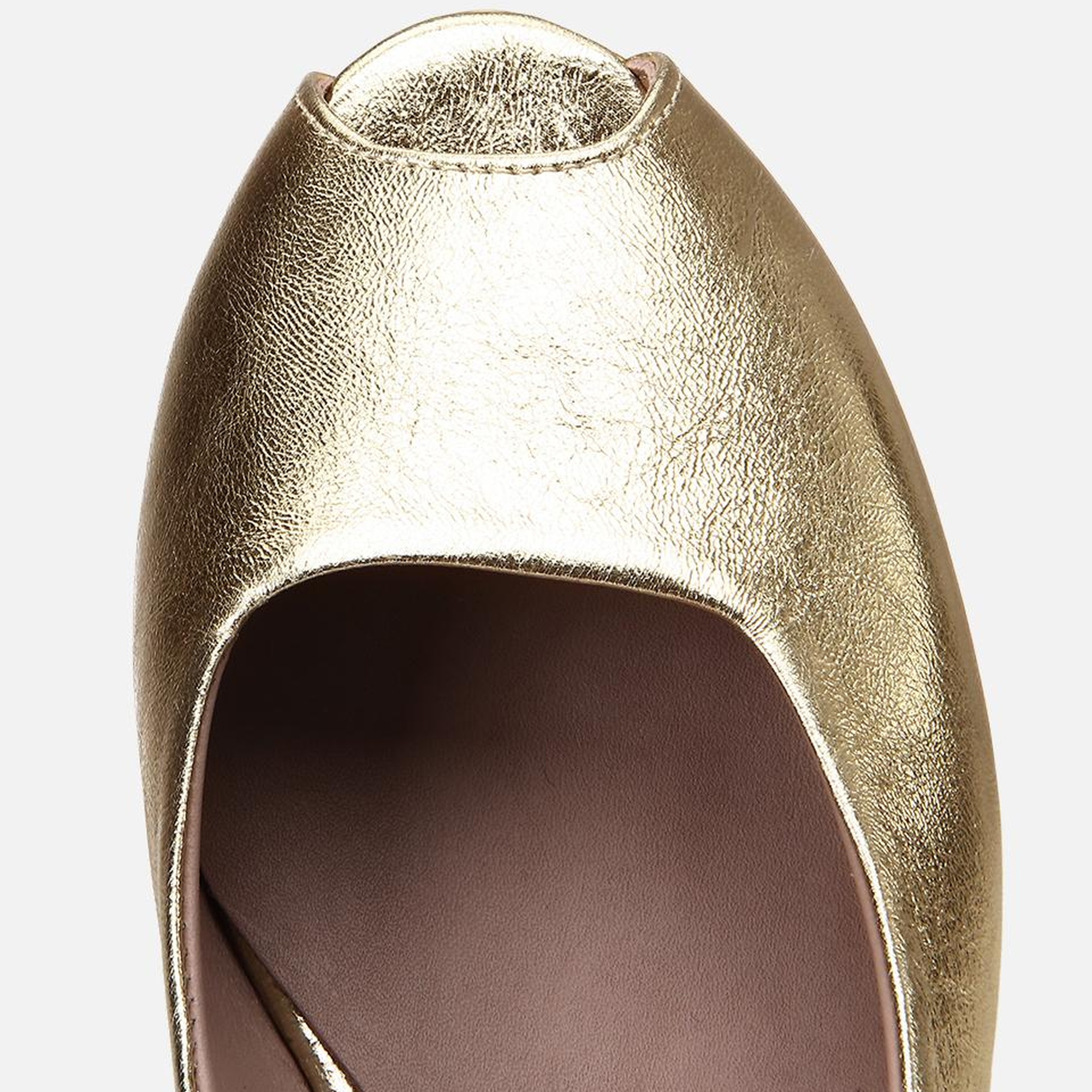 Kadın Deri Gold Tokalı Dolgu Topuklu Sandalet