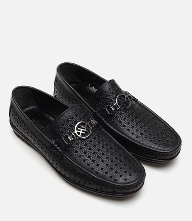  Erkek Deri Siyah Loafer