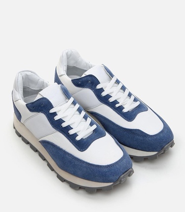  Erkek Deri Mavi Spor Ayakkabı