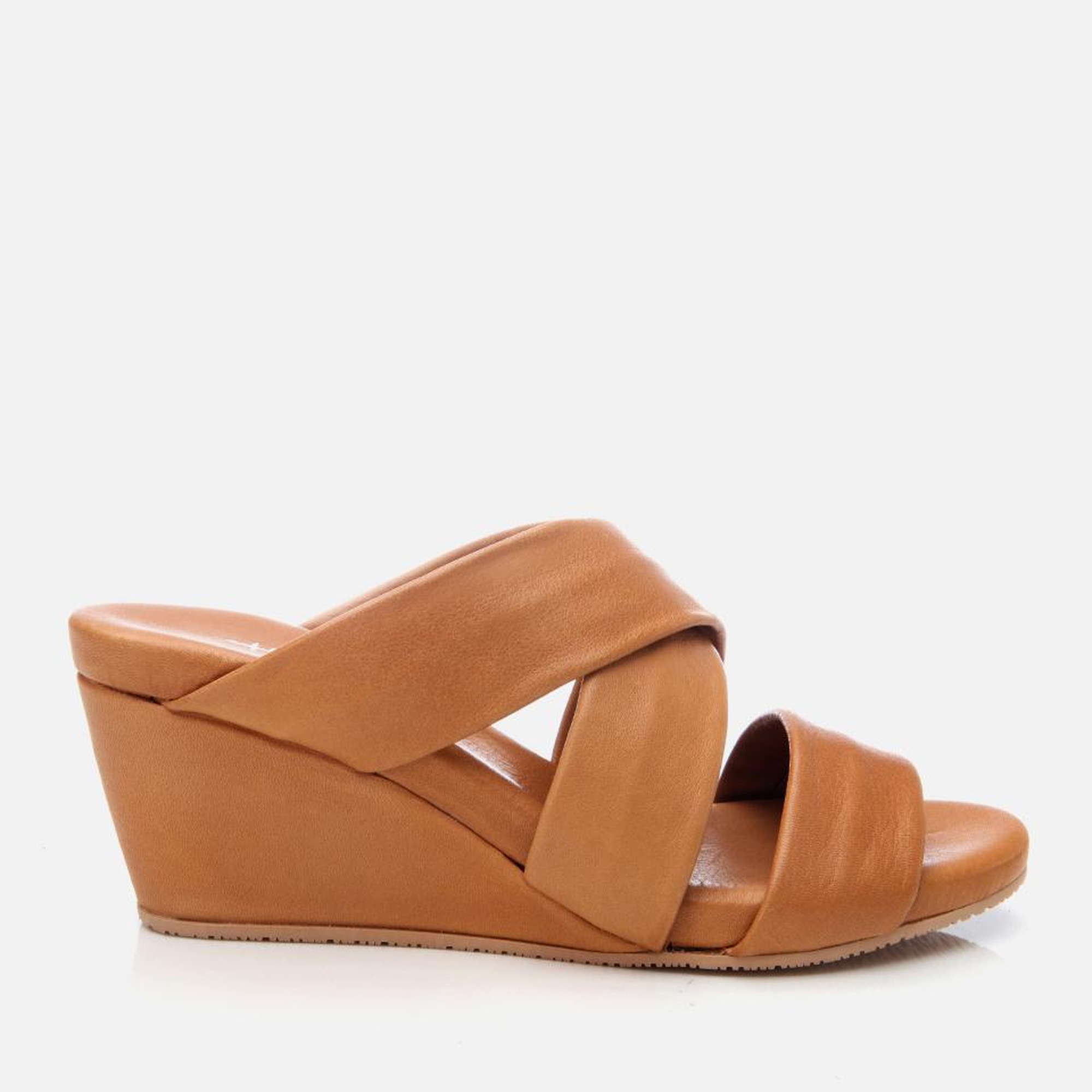 Kadın Deri Taba Dolgu Topuklu Terlik