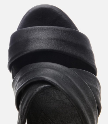  Kadın Deri Siyah Dolgu Topuklu Terlik