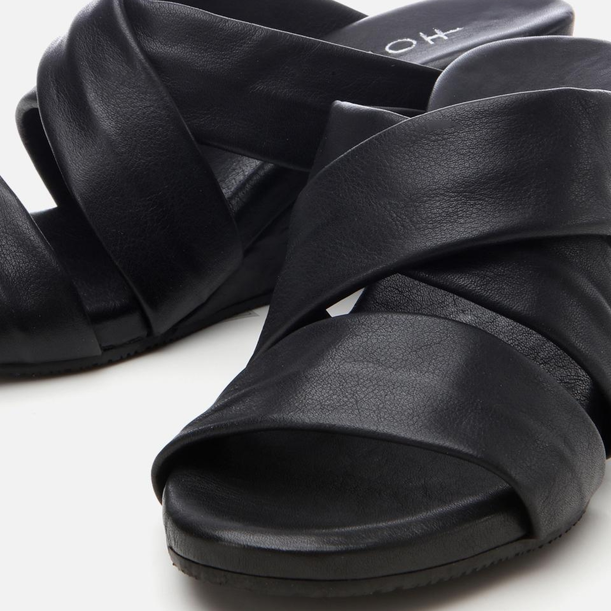 Kadın Deri Siyah Dolgu Topuklu Terlik