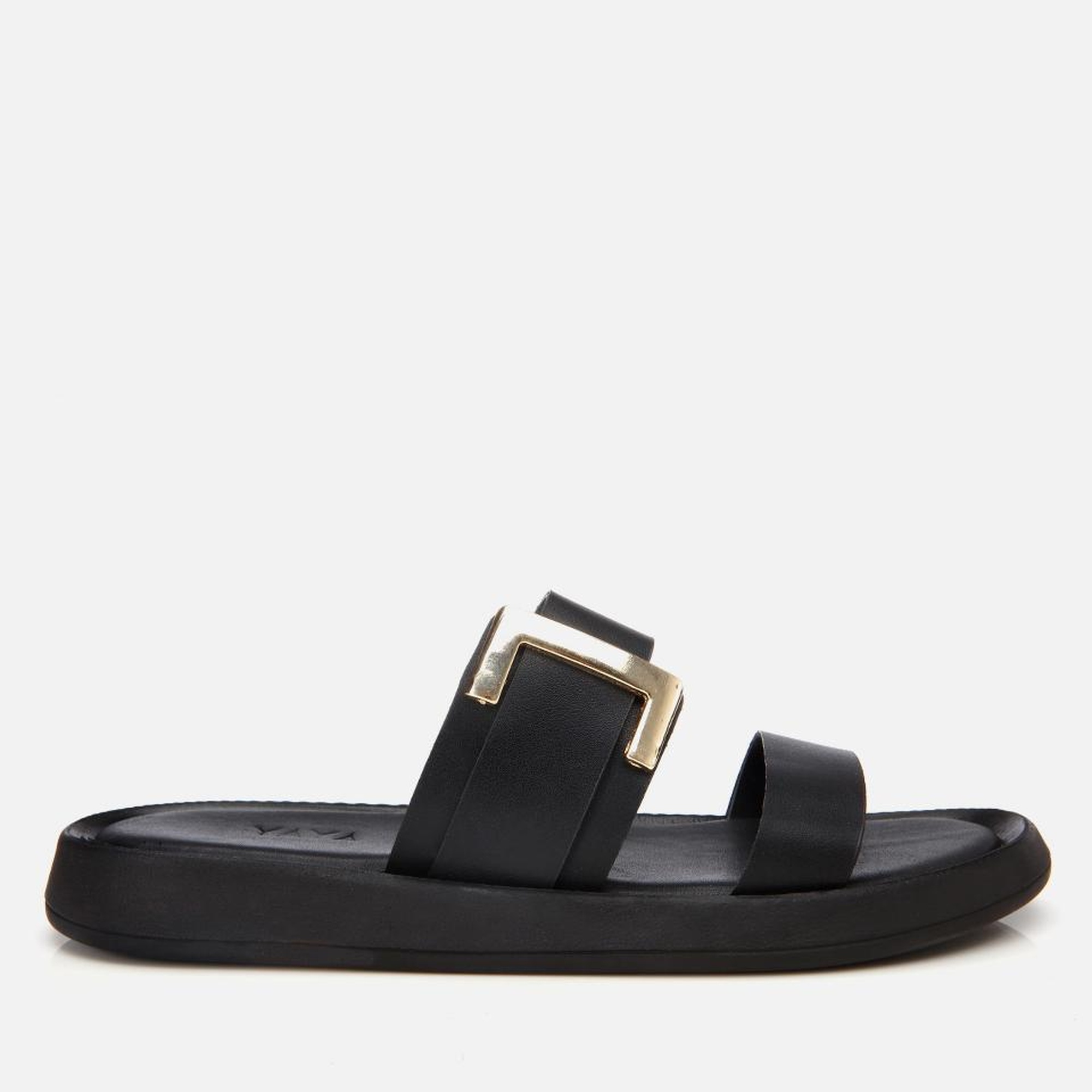 Kadın Siyah Yaya Tokalı Düz Terlik