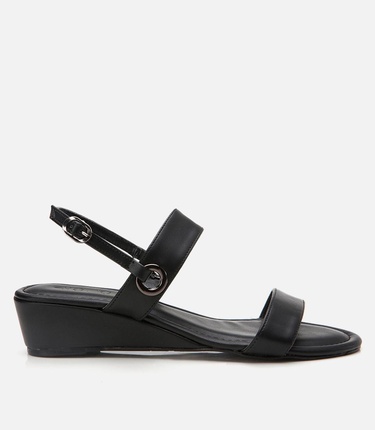  Kadın Siyah Dolgu Topuklu Sandalet