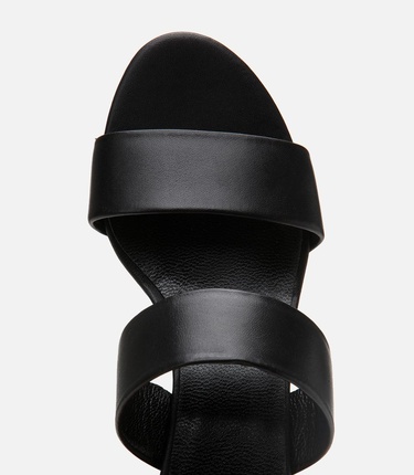  Kadın Deri Siyah Kalın Topuklu Terlik