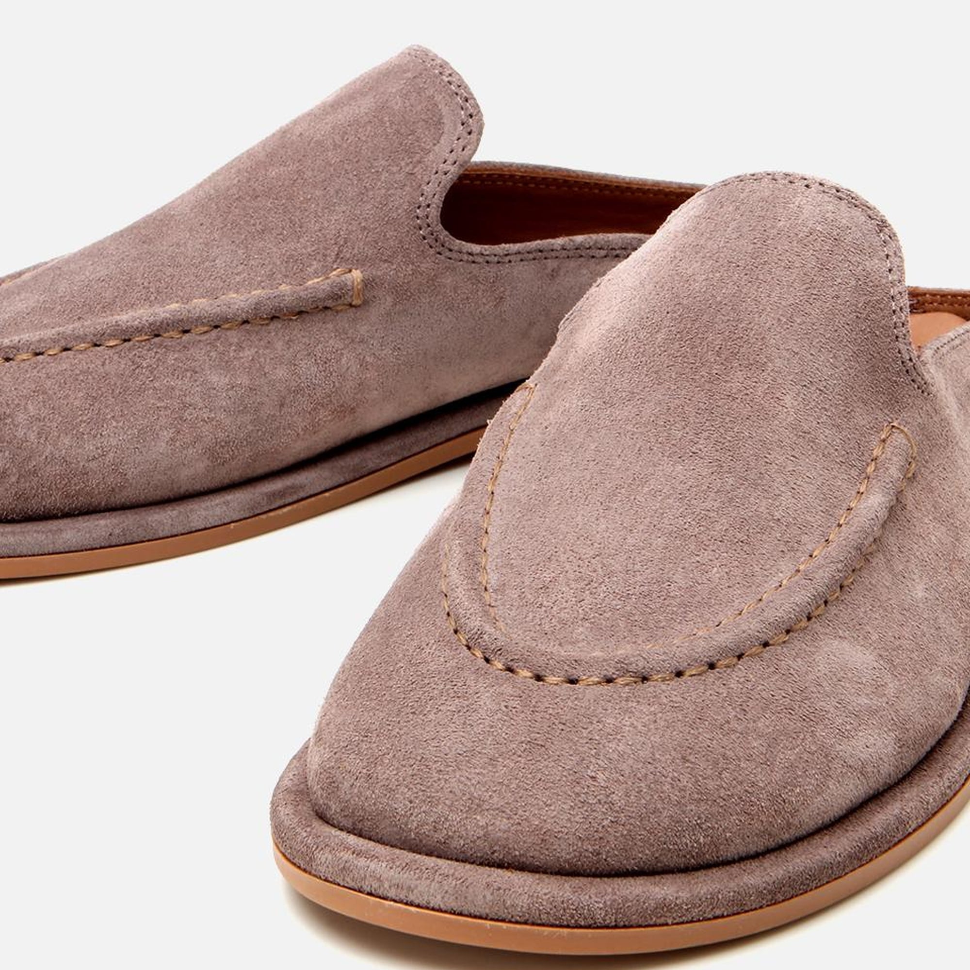 Kadın Süet Deri Vizon Düz Terlik