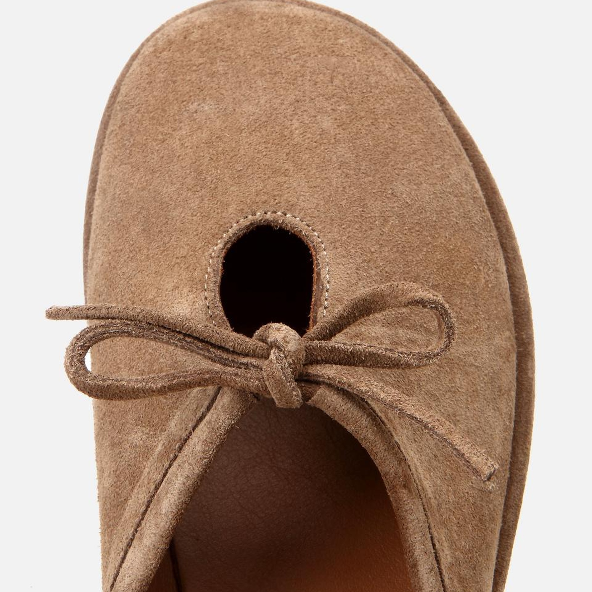 Kadın Süet Deri Bej Düz Terlik