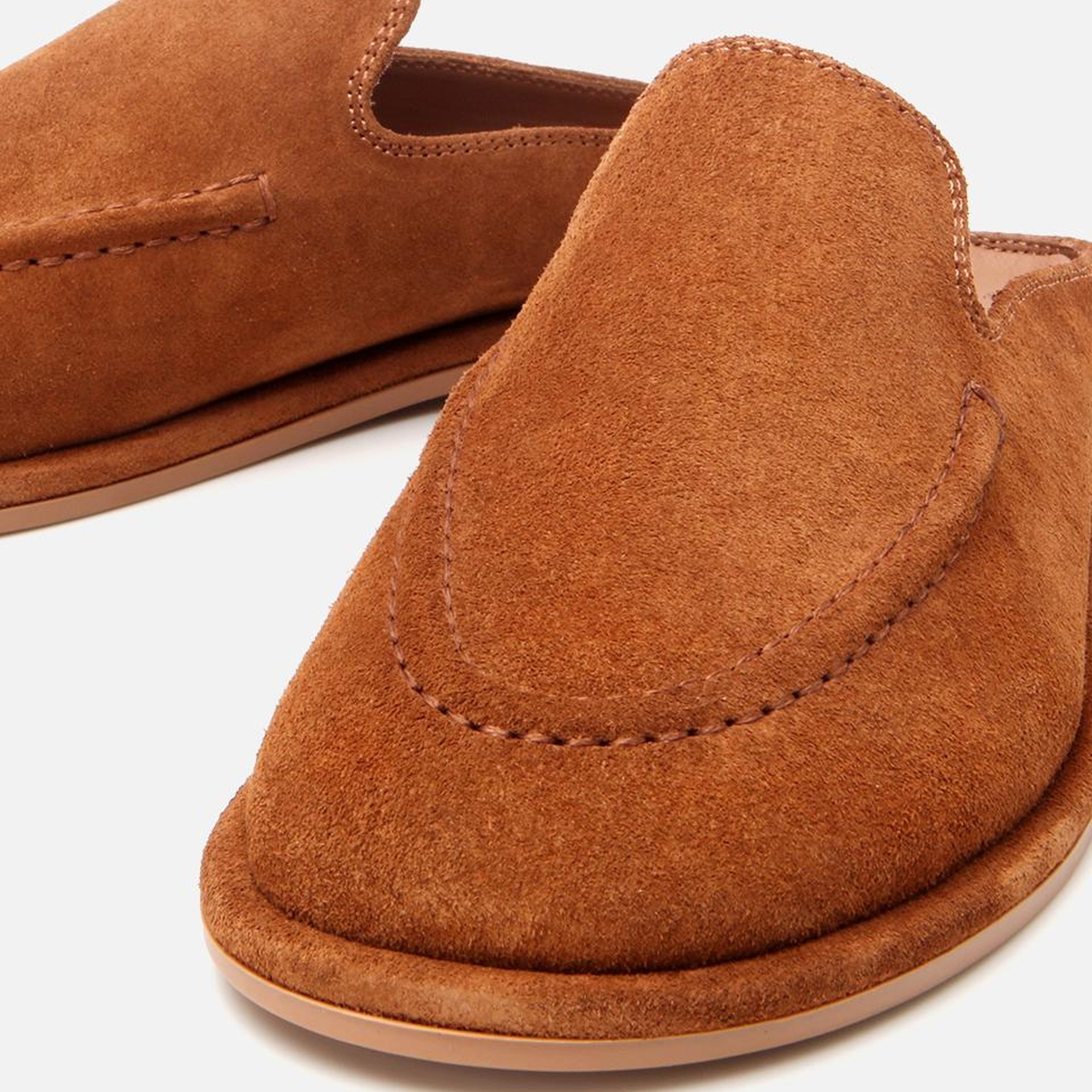 Kadın Süet Deri Taba Düz Terlik