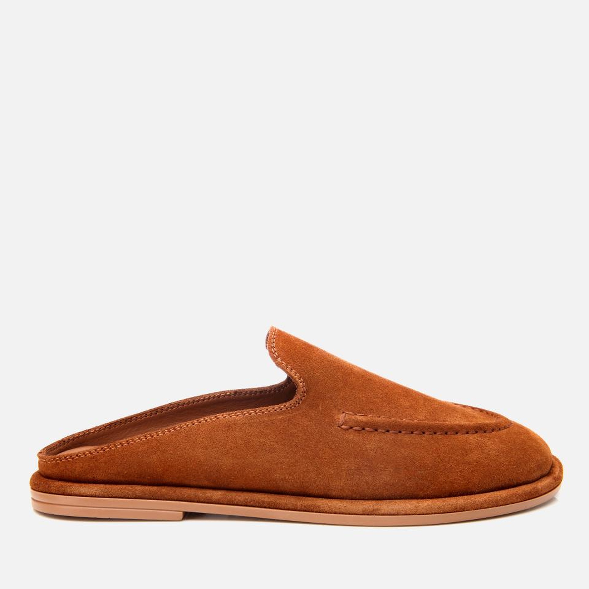 Kadın Süet Deri Taba Düz Terlik