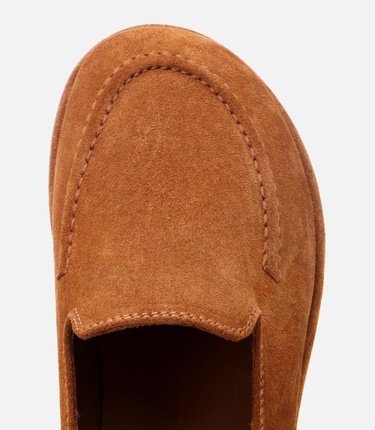  Kadın Süet Deri Taba Düz Terlik