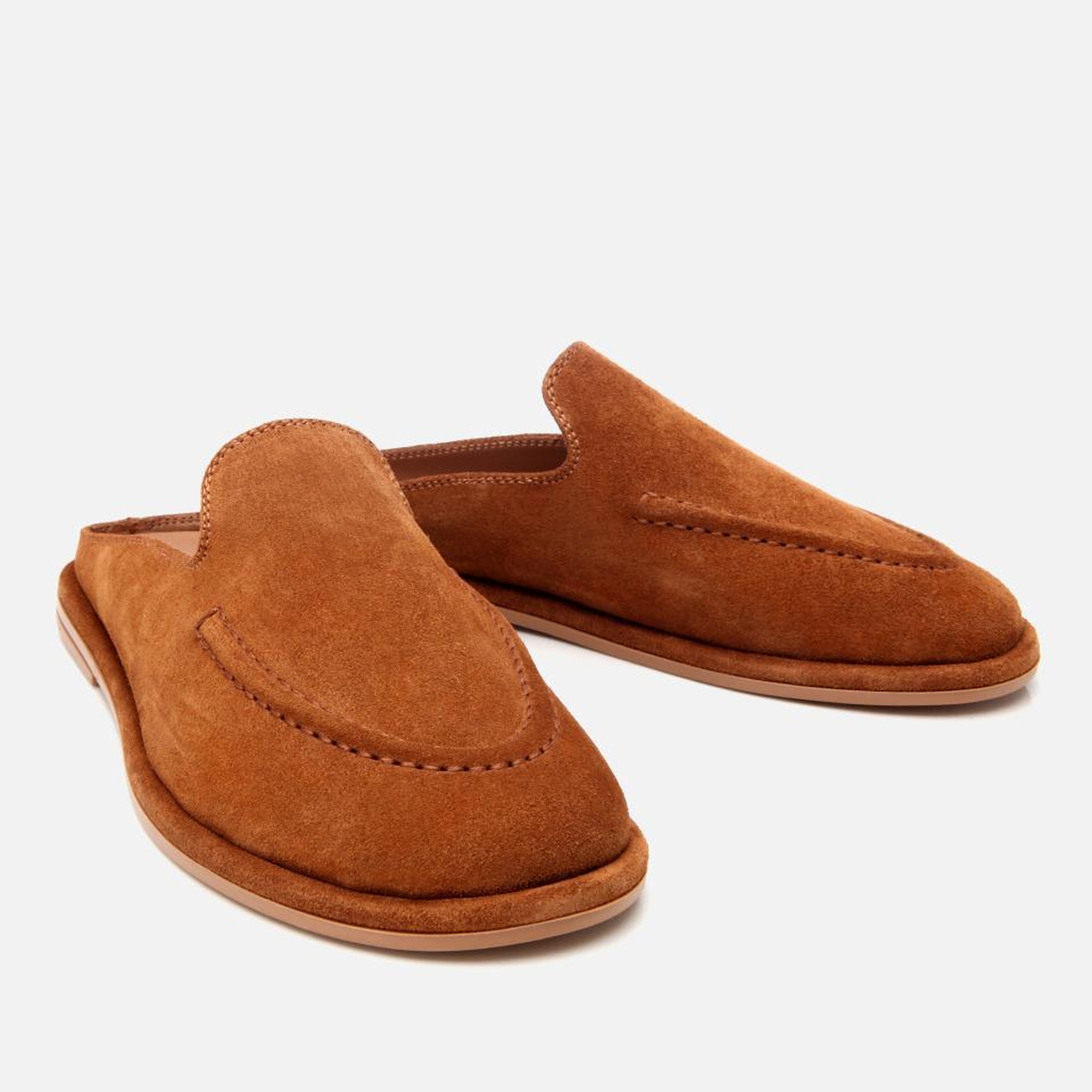 Kadın Süet Deri Taba Düz Terlik