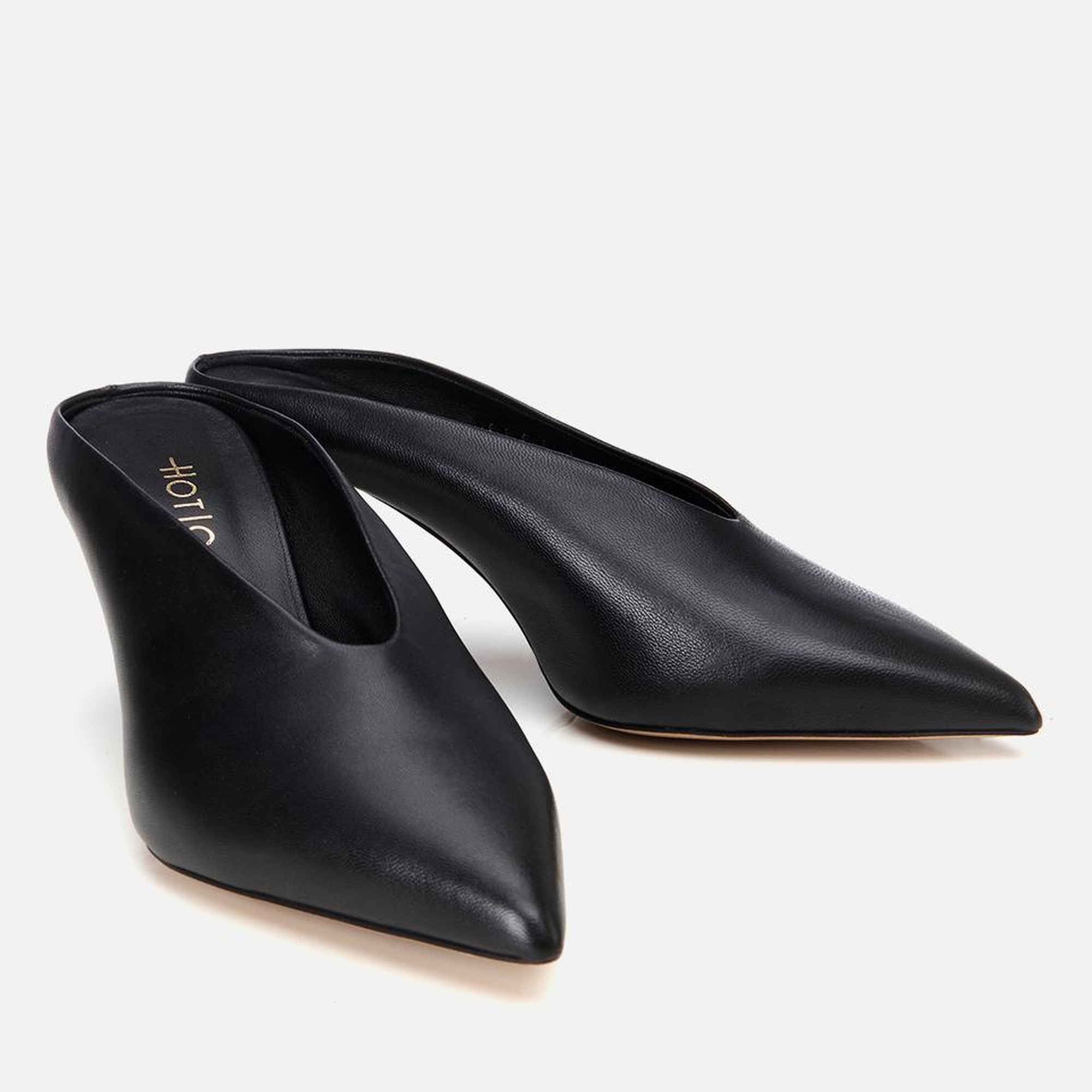 Kadın Deri Siyah Topuklu Terlik