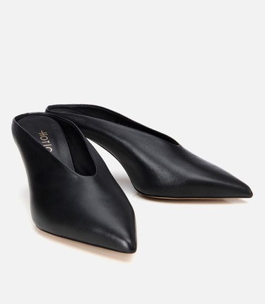  Kadın Deri Siyah Topuklu Terlik