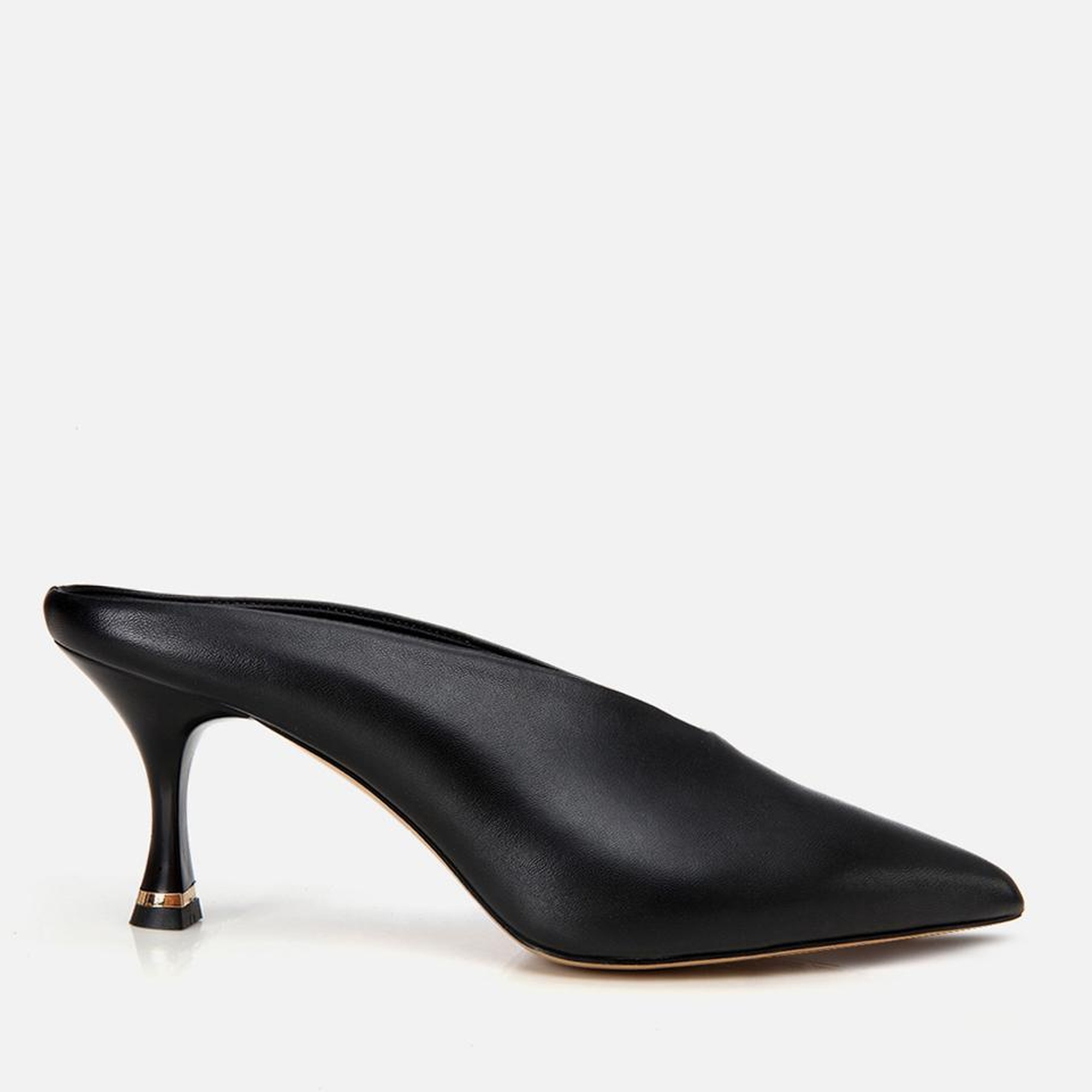 Kadın Deri Siyah Topuklu Terlik