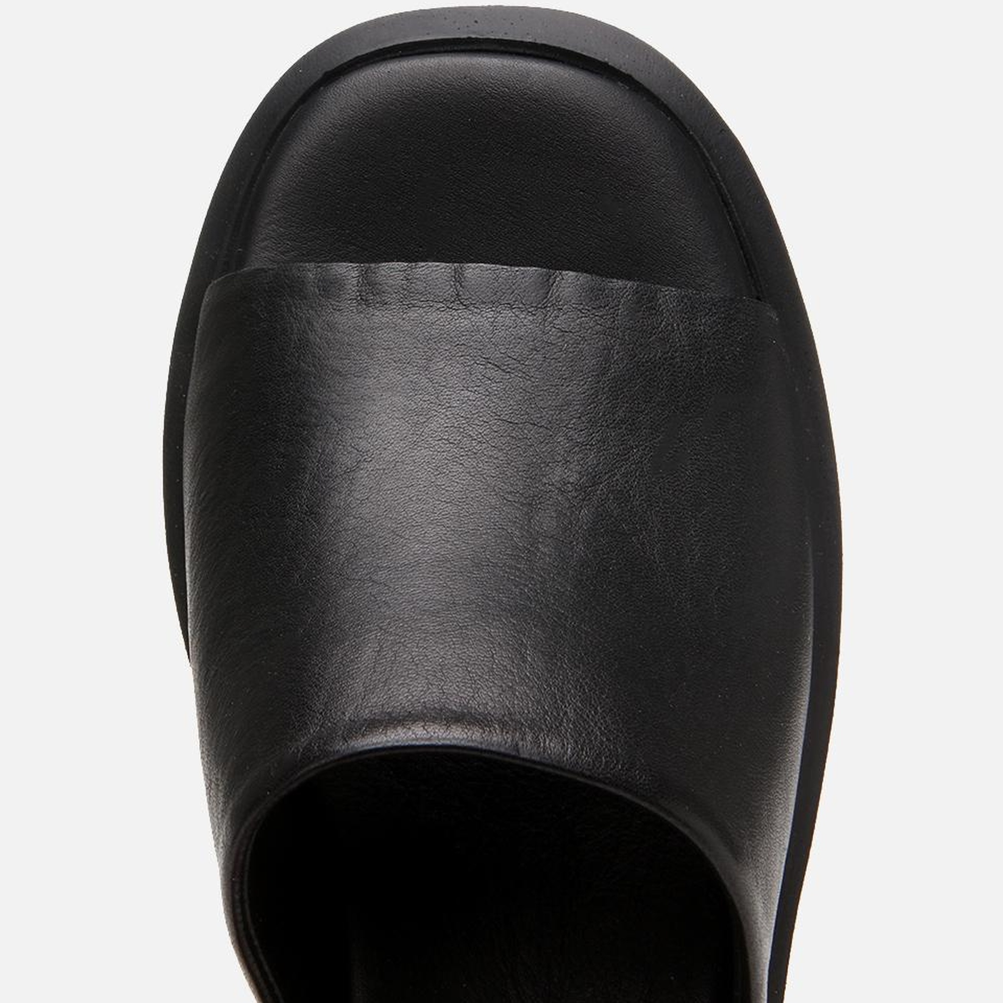 Kadın Deri Siyah Topuklu Terlik