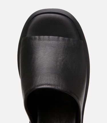  Kadın Deri Siyah Topuklu Terlik