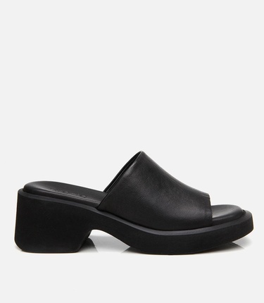  Kadın Deri Siyah Topuklu Terlik