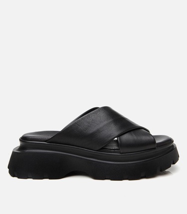  Kadın Deri Siyah Topuklu Terlik