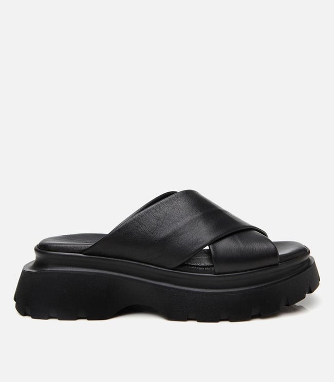  Kadın Deri Siyah Topuklu Terlik