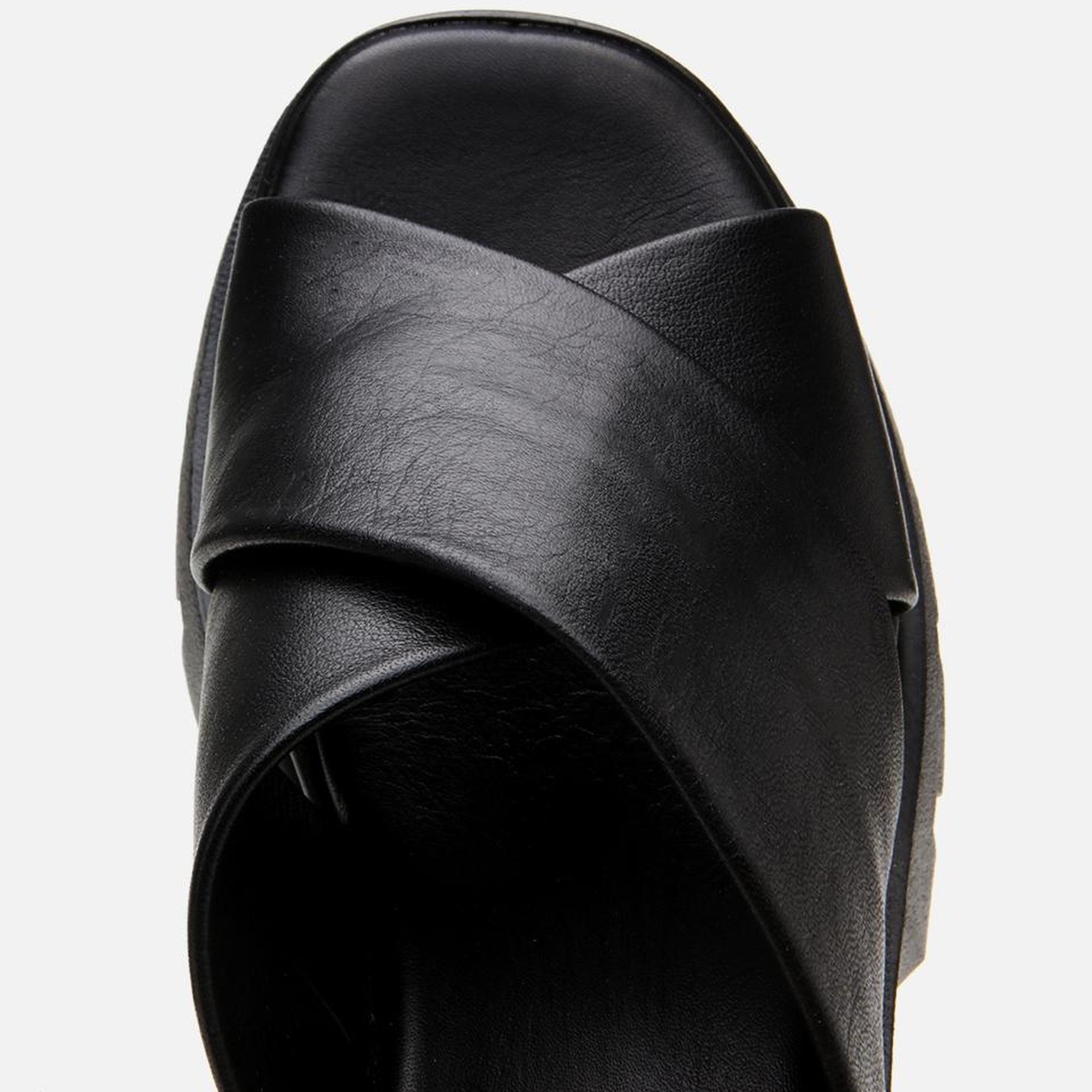 Kadın Deri Siyah Topuklu Terlik