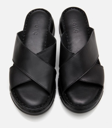  Kadın Deri Siyah Comfort Terlik