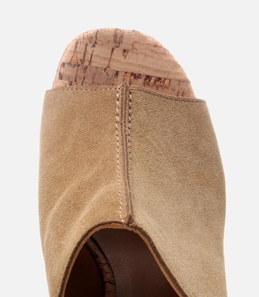  Kadın Deri Taba Kalın Topuklu Terlik