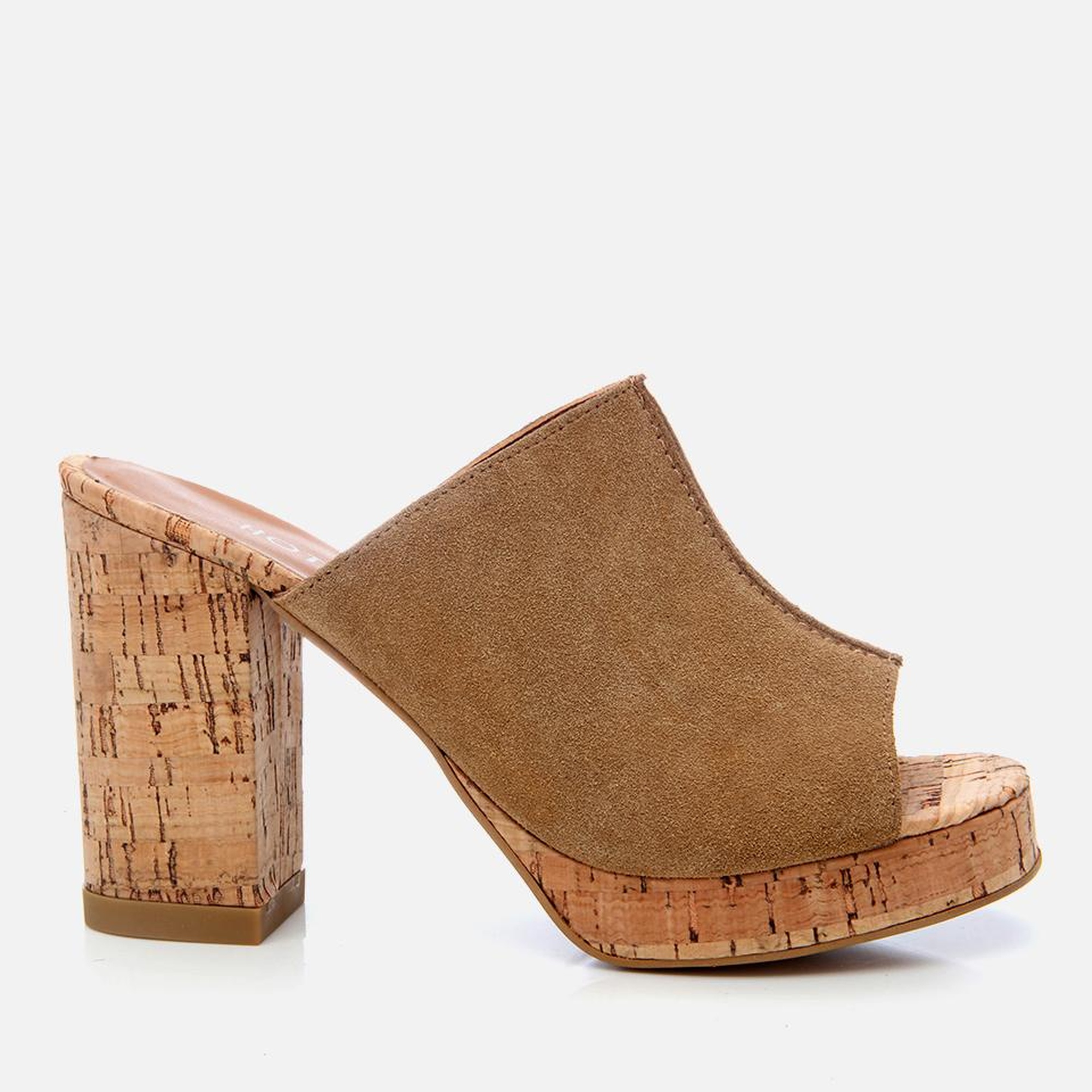 Kadın Deri Taba Kalın Topuklu Terlik