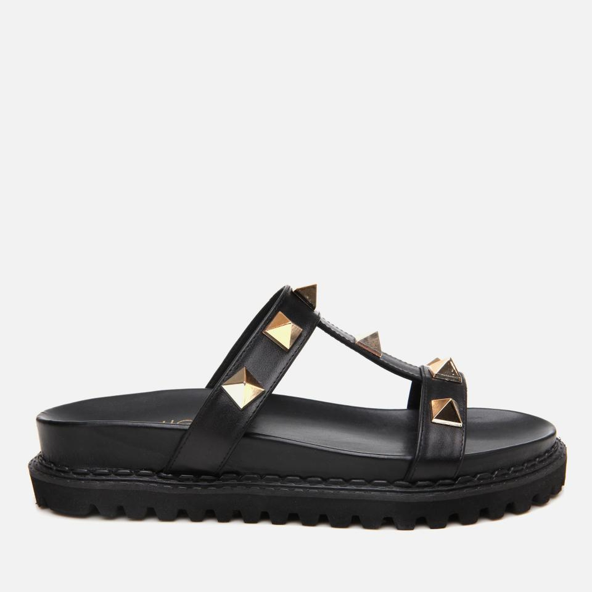 Kadın Deri Siyah Taşlı Terlik