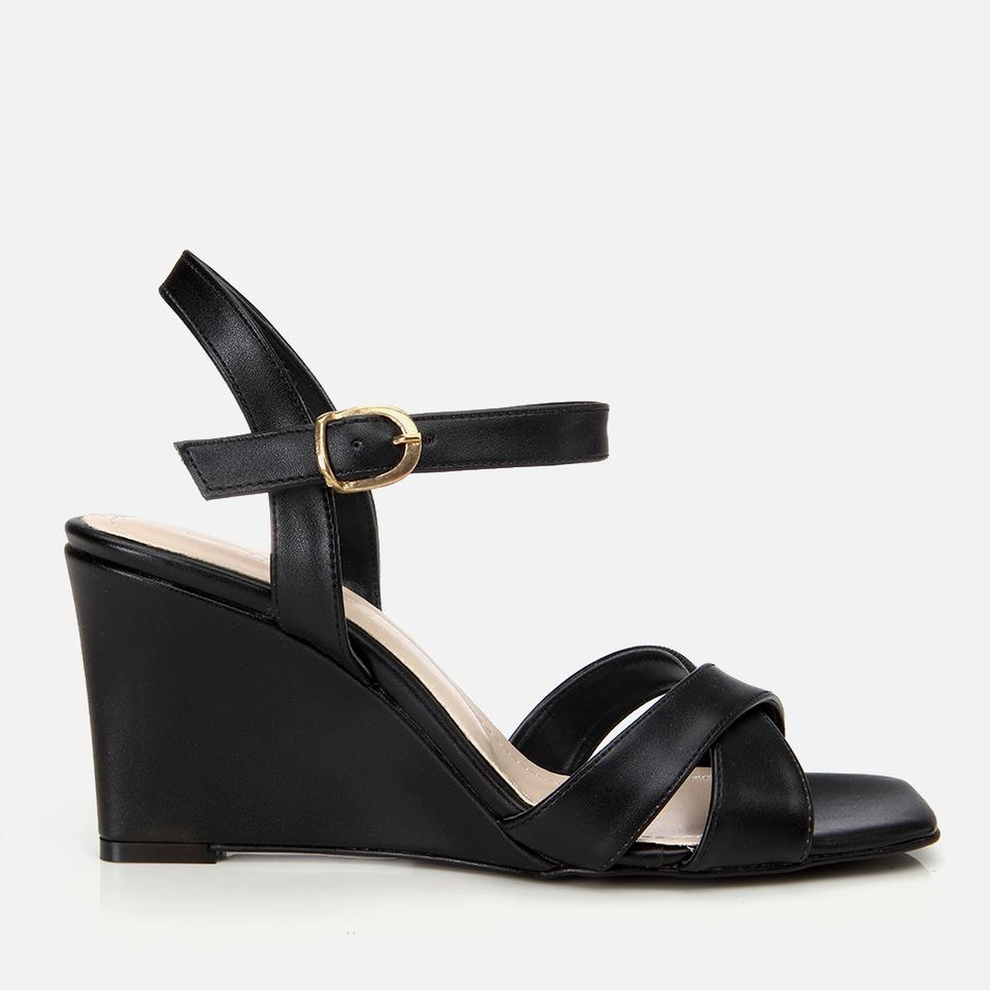 Kadın Siyah Dolgu Topuklu Sandalet