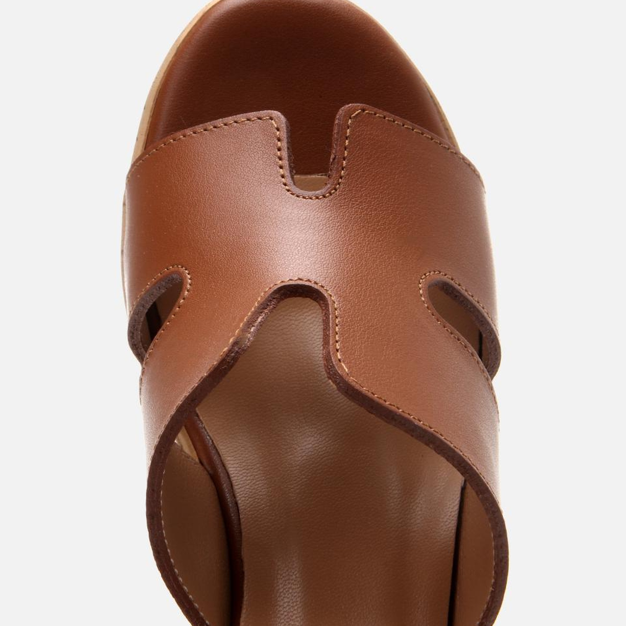 Kadın Deri Taba Dolgu Topuklu Terlik