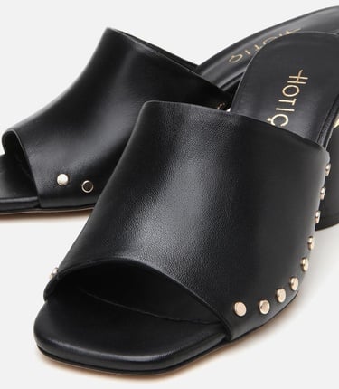  Kadın Deri Siyah Topuklu Terlik