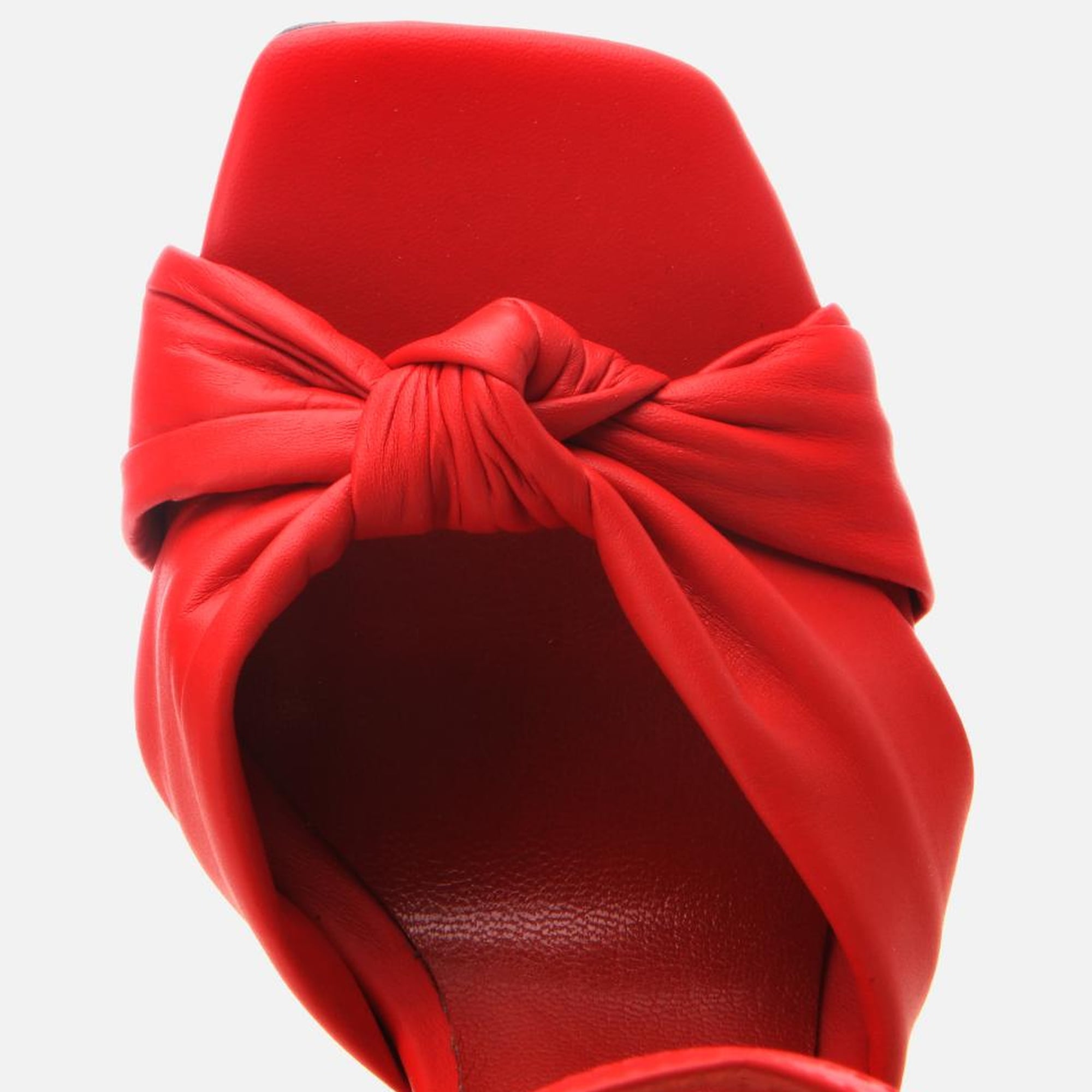 Kadın Deri Kırmızı Kemerli Topuklu Sandalet