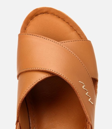  Kadın Deri Taba Ayarlanabilir Comfort Sandalet