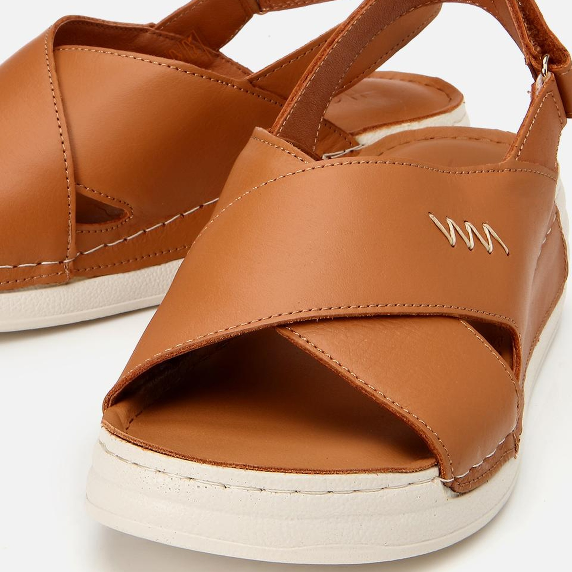 Kadın Deri Taba Ayarlanabilir Comfort Sandalet