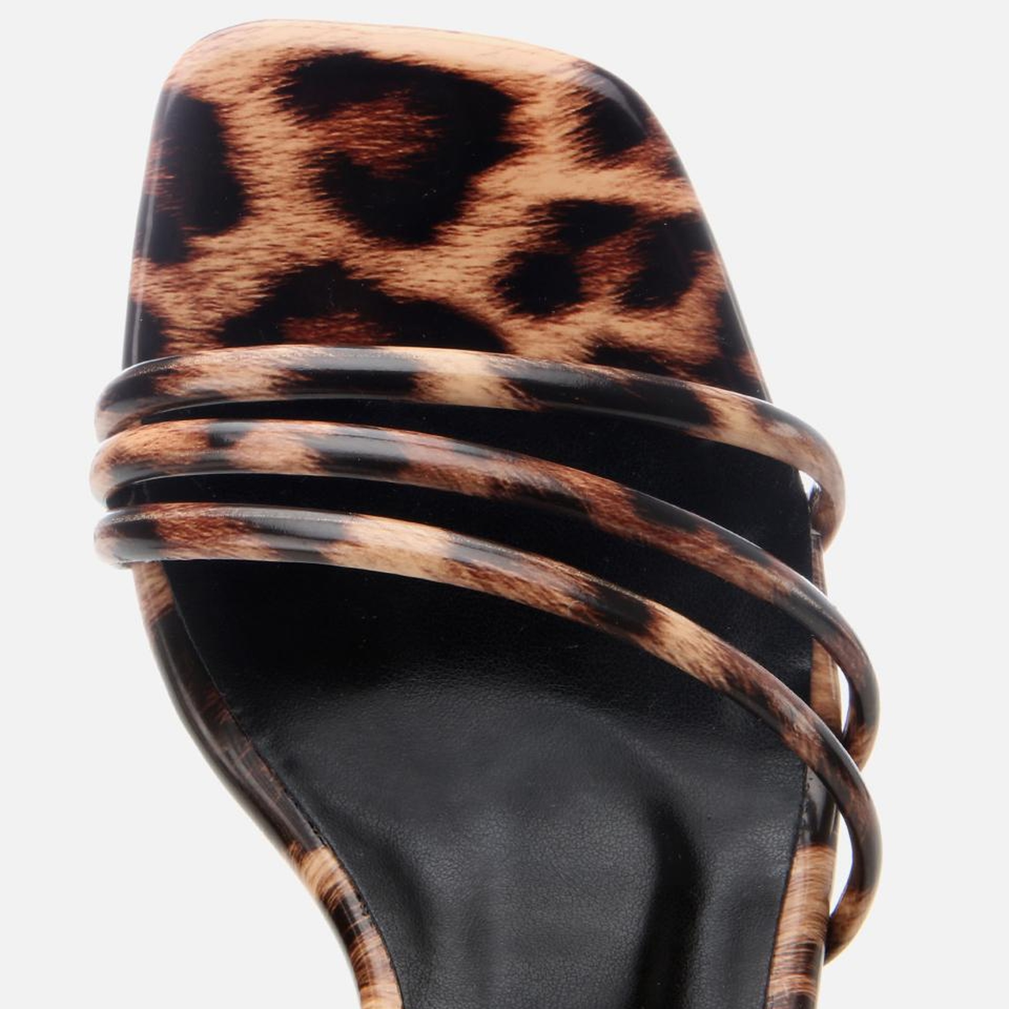 Kadın Taba Leopar Desenli Topuklu Sandalet