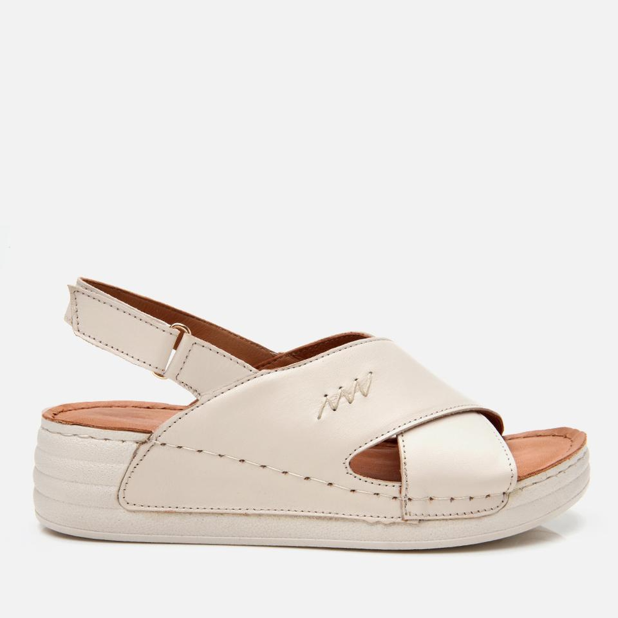 Kadın Deri Bej Ayarlanabilir Comfort Sandalet